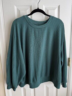 OLD NAVY teal waffle pattern cozy long sleeve sweater size 3X